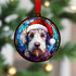 Bedlington Terrier in Santa Hat Suncatcher Decoration